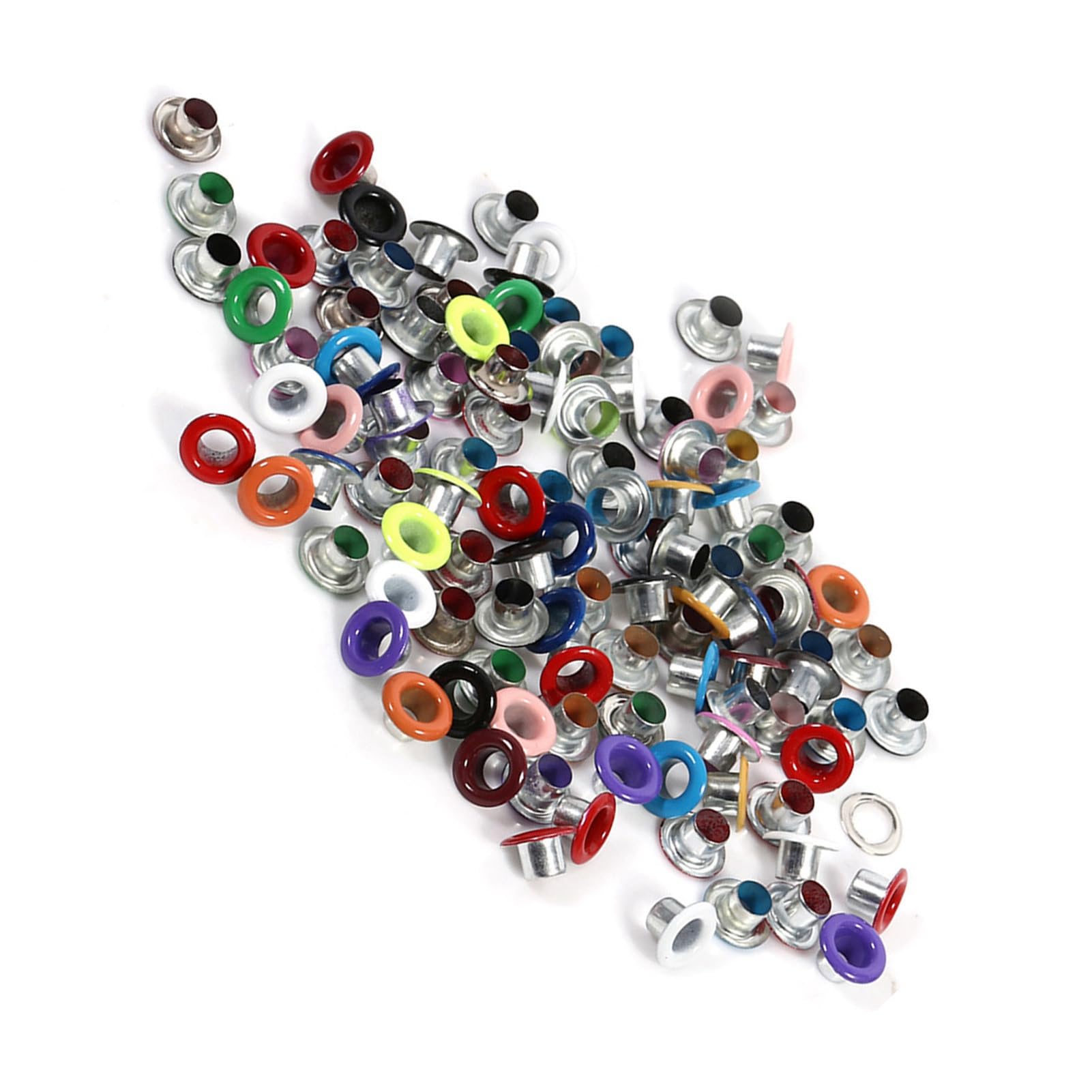Ejoyous Metalowe Oczka Zestaw Podkładek Metalowych 100 Zestawów Okrągłe Metalowe Oczka 4 Mm w 4 Opcjach Kolorystycznych do Tworzenia Kartek do Scrapbookingu Rzemiosło Skórzane Naprawa Odzieży i
