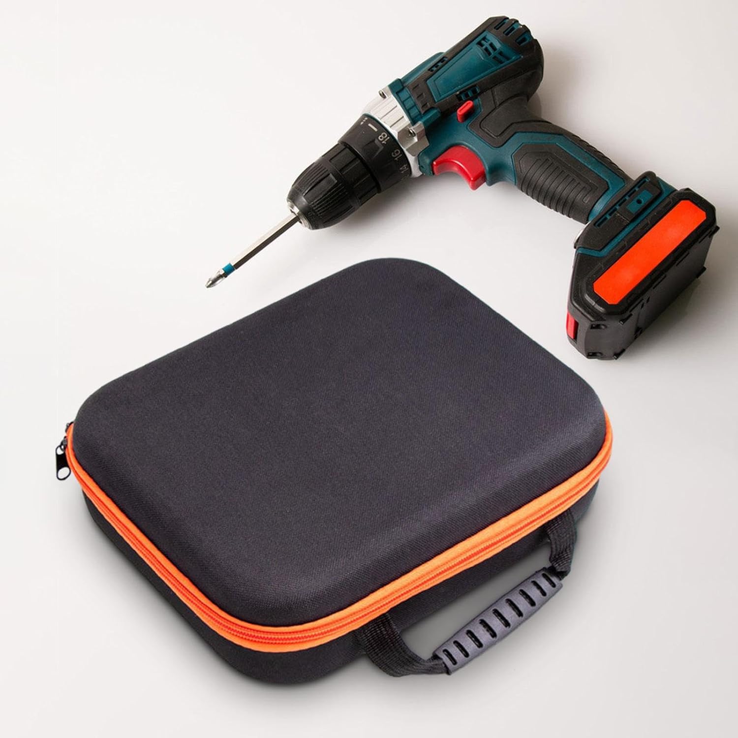 Electric Drill Carry Case Tool Box Smooth Zipper Oxford Cloth, Carrying Case Tool Bag for Screwdrivers Cordless Drills Pliers, Short