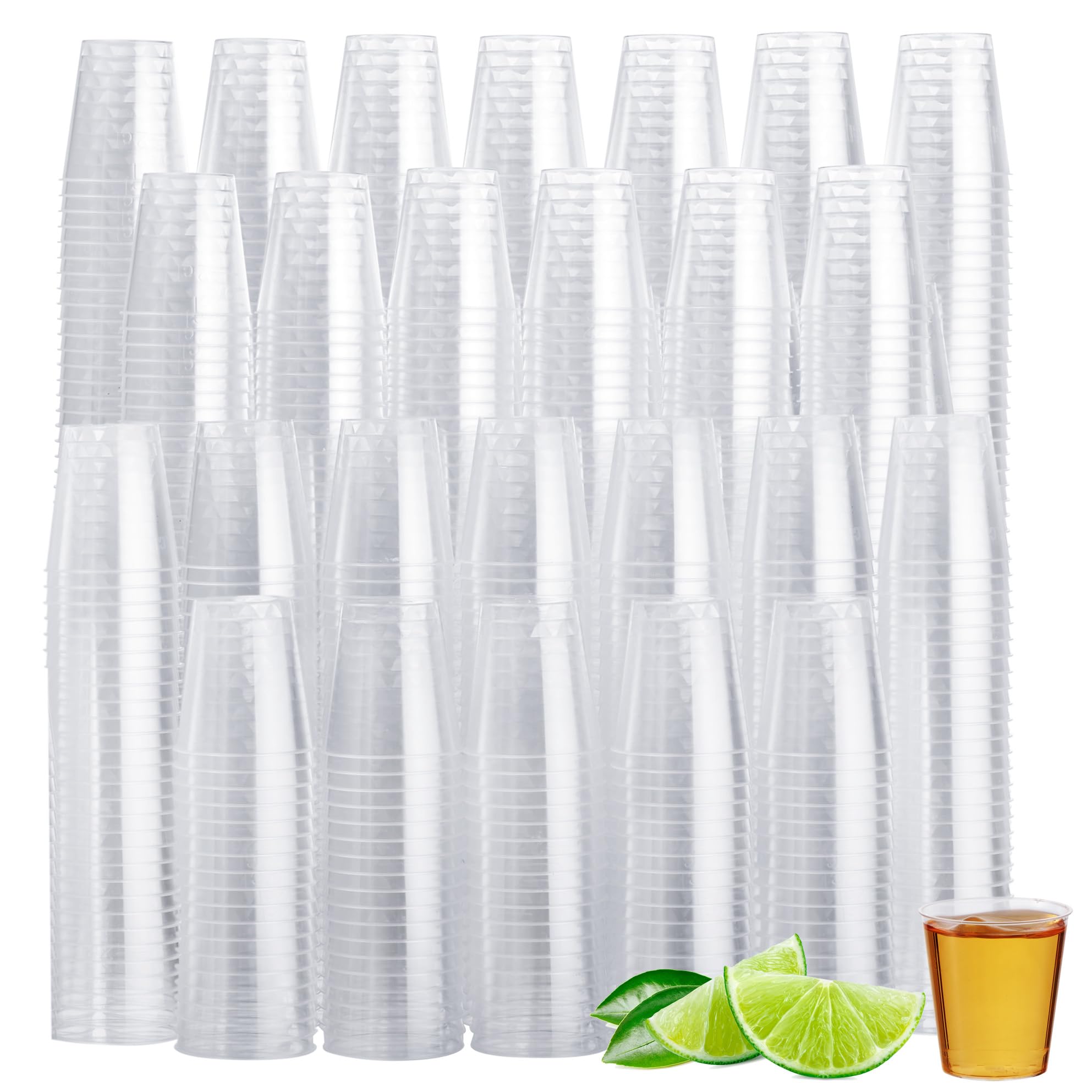 MATANA 1000 Pcs Clear Hard Plastic Shot Glasses, 30 ml - Sturdy & Reusable - Jello Shots, Sample Tasting Cups for Birthdays, Weddings, Christmas, BBQ, Parties & Events