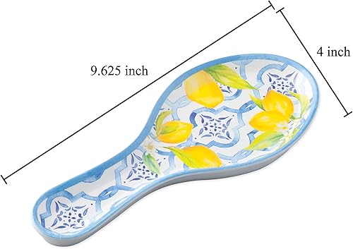 Miniatura 2 de UP ware Lovely Lemons - Soporte para cucharas de melamina, soporte para cuchara de cocina para estufa, encimera de cocina y mesa de comedor, 9.625