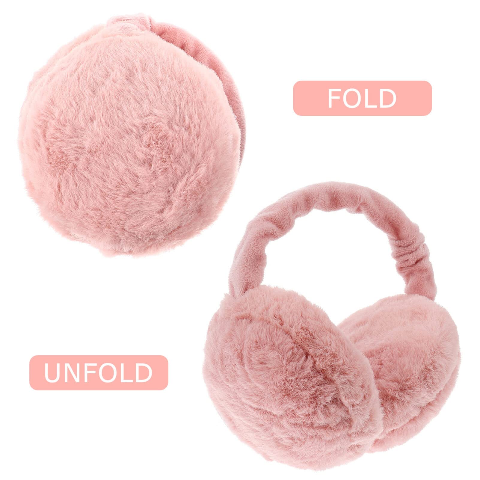 BESPORTBLE Winter Earmuffs Plush Folding Ear Warmer Winter Warm Earmuffs for Men Women, 2 Pieces