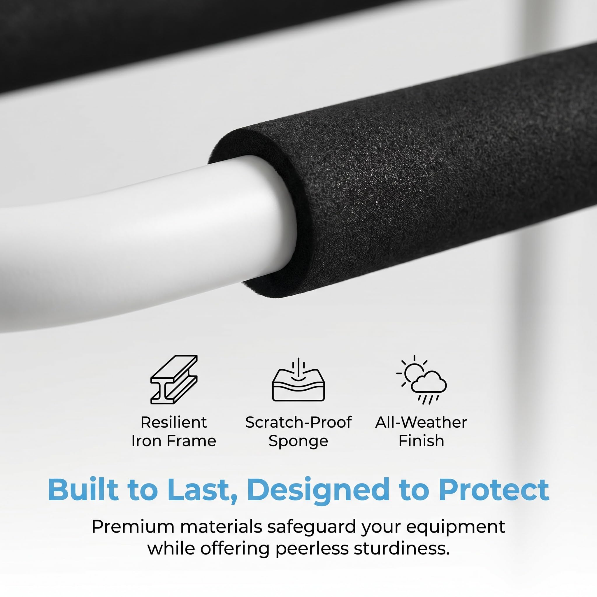 Soporte Metálico para Raquetas De Tenis - Estante De Almacenamiento De Gran Capacidad para Raquetas De Tenis, Pádel Y Bádminton - Organizador De Suelo para Uso Doméstico Y White One Size