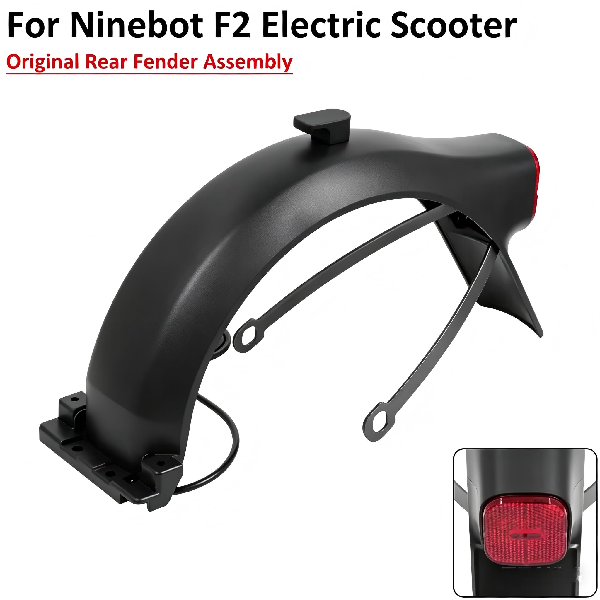 Parafango posteriore per scooter elettrico, adatto per Segway, per NinebotF2/F2 Plus/F2 Pro, con supporto per luce del freno, supporto per parafango, staffa, luci posteriori e parafanghi