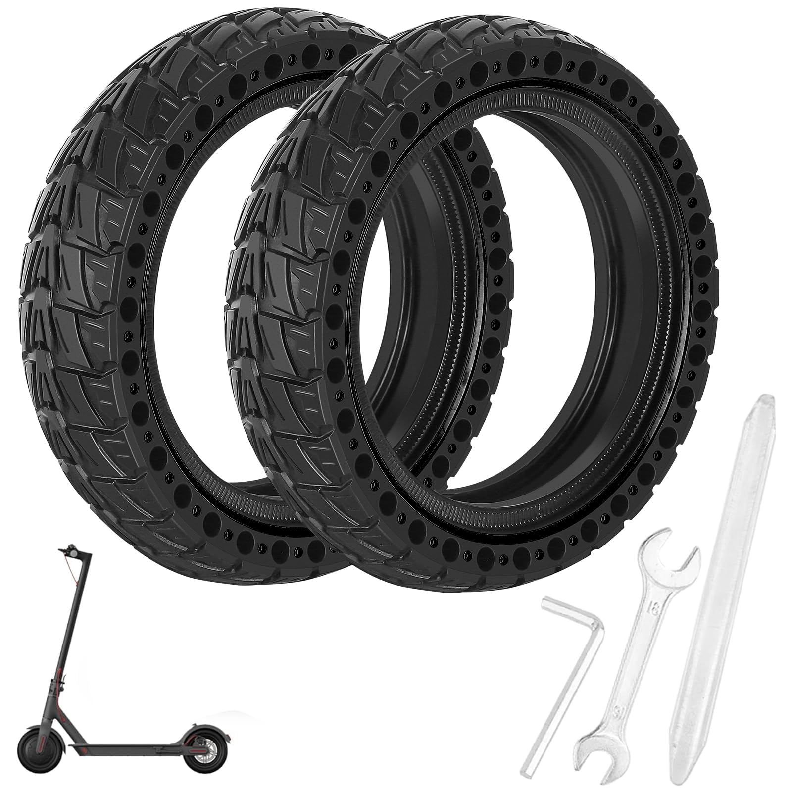 BANGTING 2PCS 8,5 Pouces Pneu Plein Pour Trotinette Electrique, 8 1/2 X