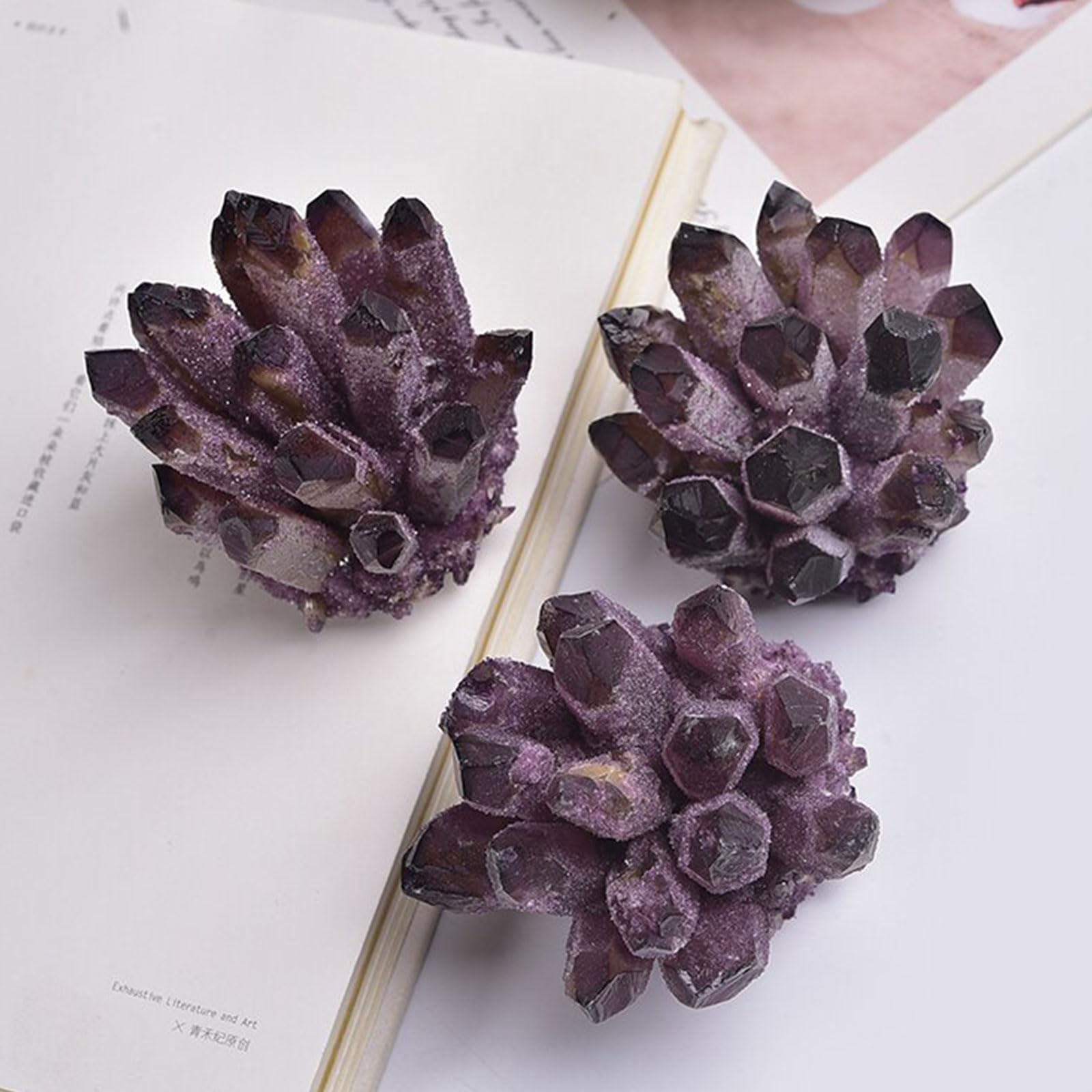 Cluster di Ametista Naturale Geode di Cristalli Viola dall'Uruguay Esemplare di Pietra preziosa Grezza per bilanciamento dei Chakra, Stregoneria e Decorazione,200~300g