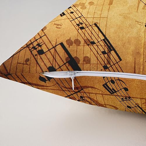 Miniatura 5 de Juego de 2 fundas de almohada con diseño de violín 3D, con notas musicales, para niñas, niños, adolescentes, dormitorio, sala de estar, funda de