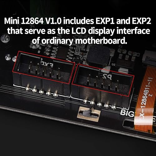 Miniatura 3 de BIGTREETECH Mini12864 V2.0 Pantalla LCD Inteligente Tarjeta de Control con Adaptador y Cable para Ender-3 VORON 2.4 Prusa-i3 Impresora 3D RAMPS 1.4