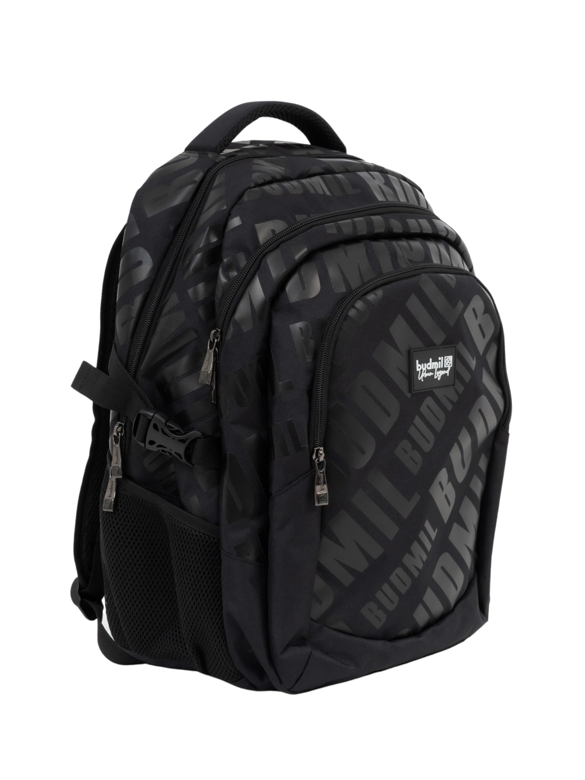 budmil ergonomischer Schulrucksack für Jungen und Mädchen 32L - für Teenager Kinder ab Klasse 5 - wasserabweisend - Rucksack mit 3 Fächer & belüftete Rückseite (Edwin Black)