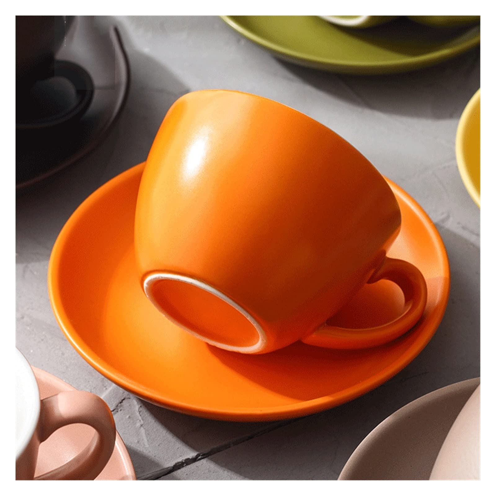 Dom 310 ml wielokolorowy ceramiczny kubek do kawy o dużej pojemności znak domowy biuro picie herbaty dekoracja (zielony)