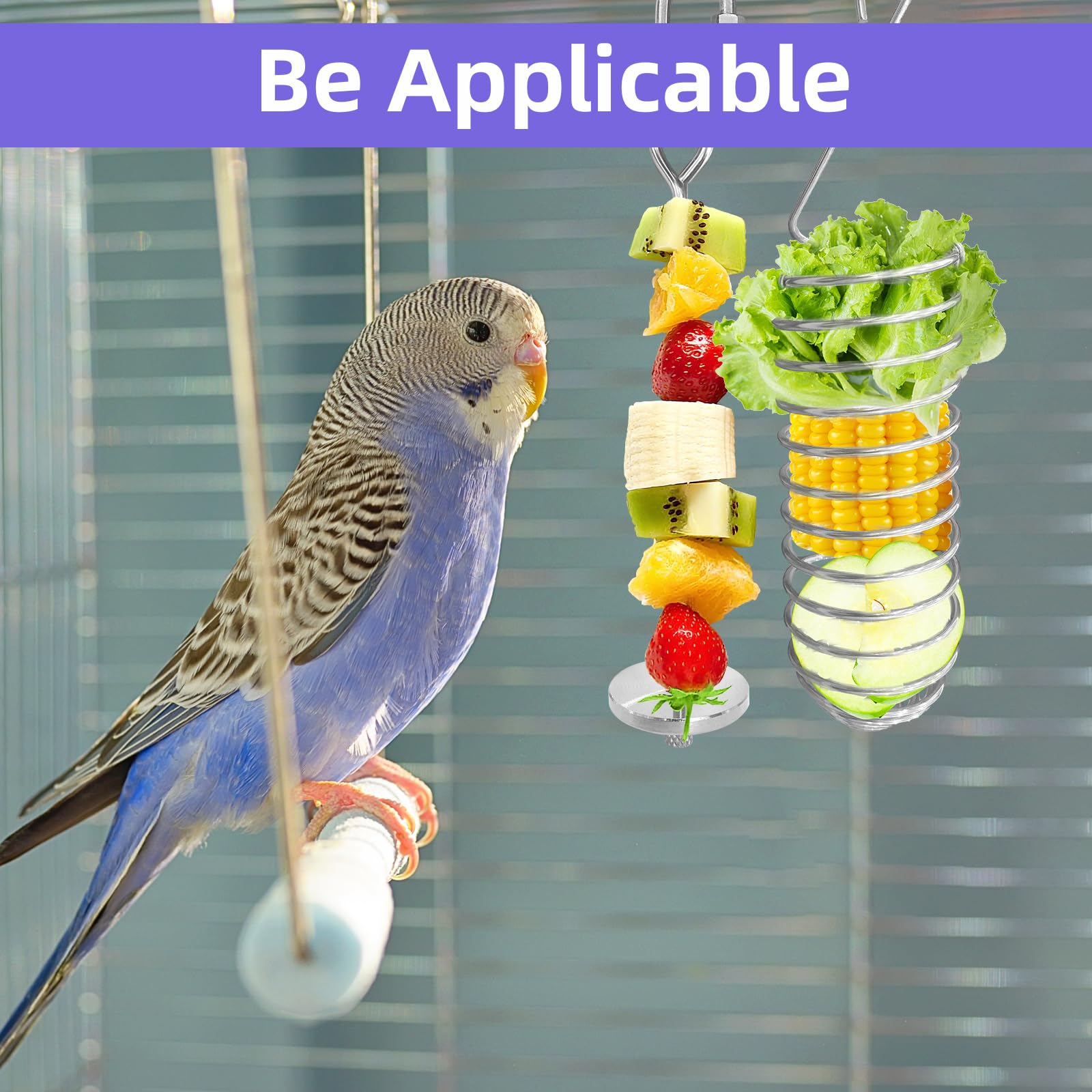 LJZP 6Pcs Rat Enrichment Toys, Stainless Steel Rat Foraging Toy for Fruit Vegetable Holder, Bird Food Holder Hanging Slow Feeder Clip for Parrot Bird Rodents - image 7