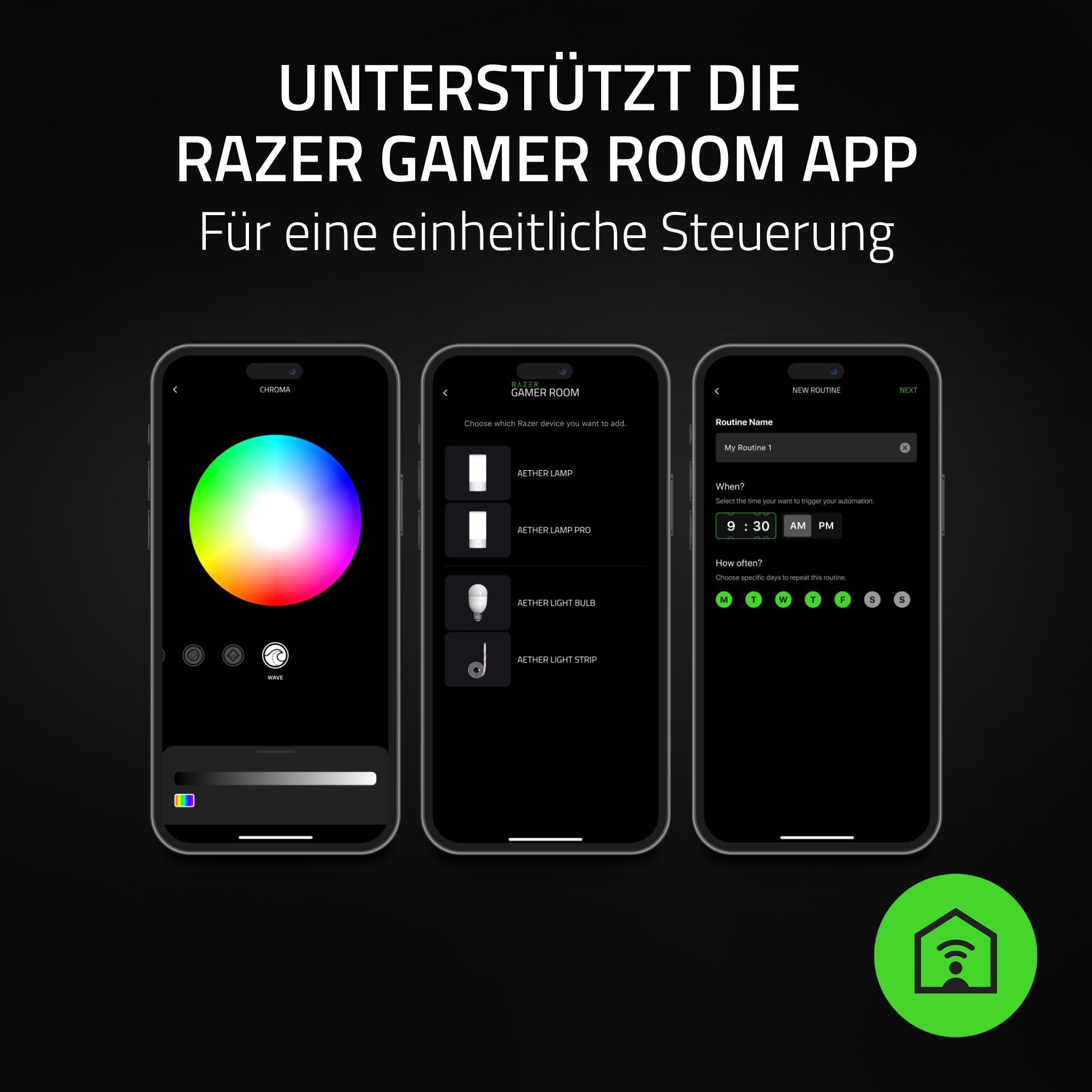 Razer Aether Smart-Leuchte Pro - LED-Leuchte mit Mehrzonen-Beleuchtung (Mehrzonen-Beleuchtung, Touch-Steuerung, Powered by Chroma RGB, Kompatibel zu Matter, Unterstützt Smart Home App)