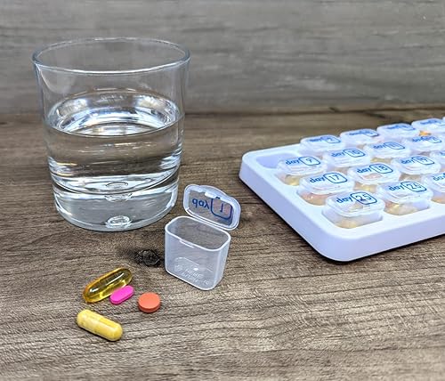 Miniatura 4 de Organizador de pastilleros mensuales de 31 días con cápsulas de medicamentos extraíbles diarias, gran dispensador de medicamentos para viajes