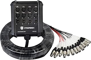 PRORECK 8-Channel Low Profile XLR Send Circuit Board Snake Cables, XLR Splitter Cable for Live, Recording, Stage, Studio, 50 Feet Long