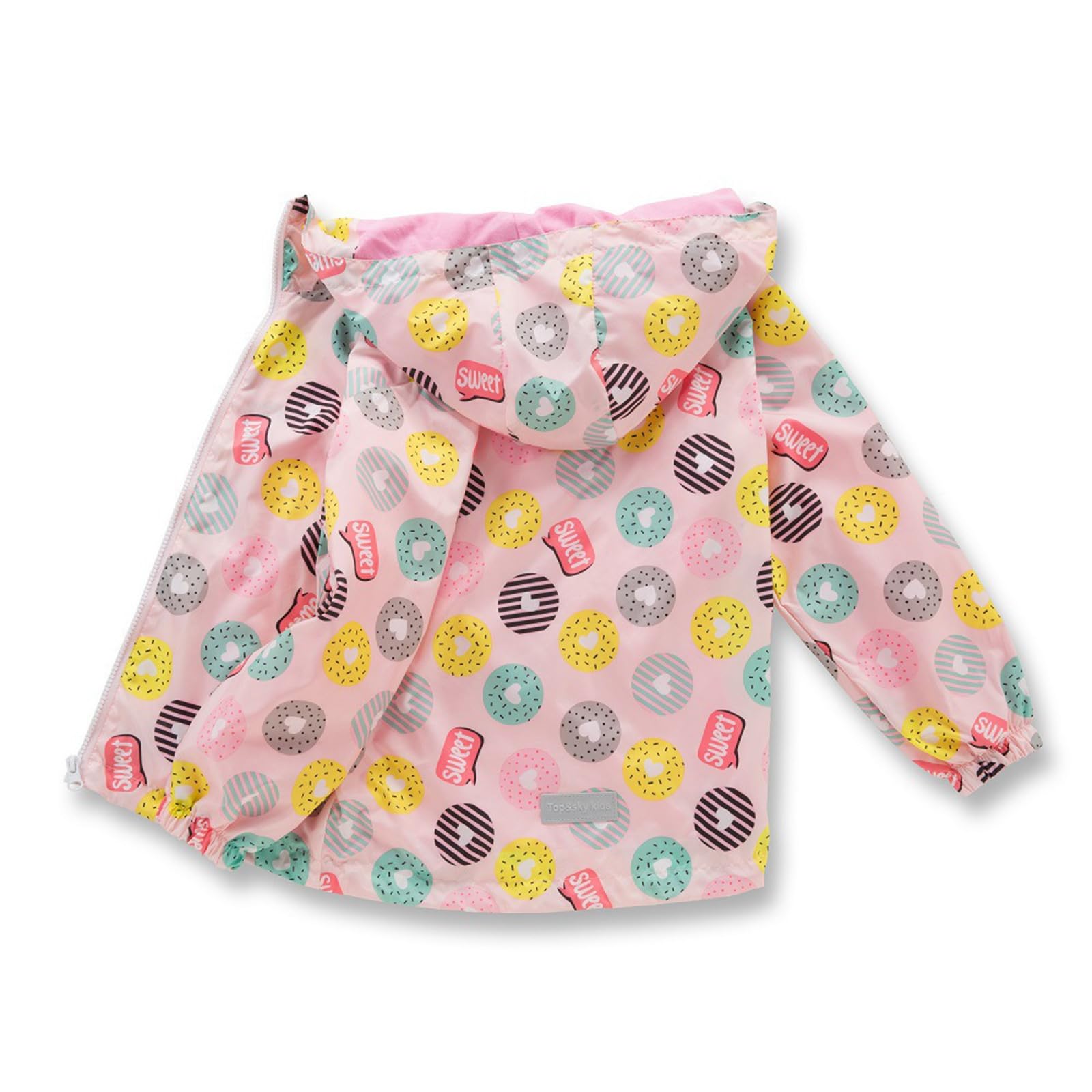 Chaqueta cortavientos transpirable para niñas de 3 a 12 años, ligera, con capucha, ideal para deportes y juegos en todas las estaciones, con bolsillo y cremallera, fácil de plegar en mochila.