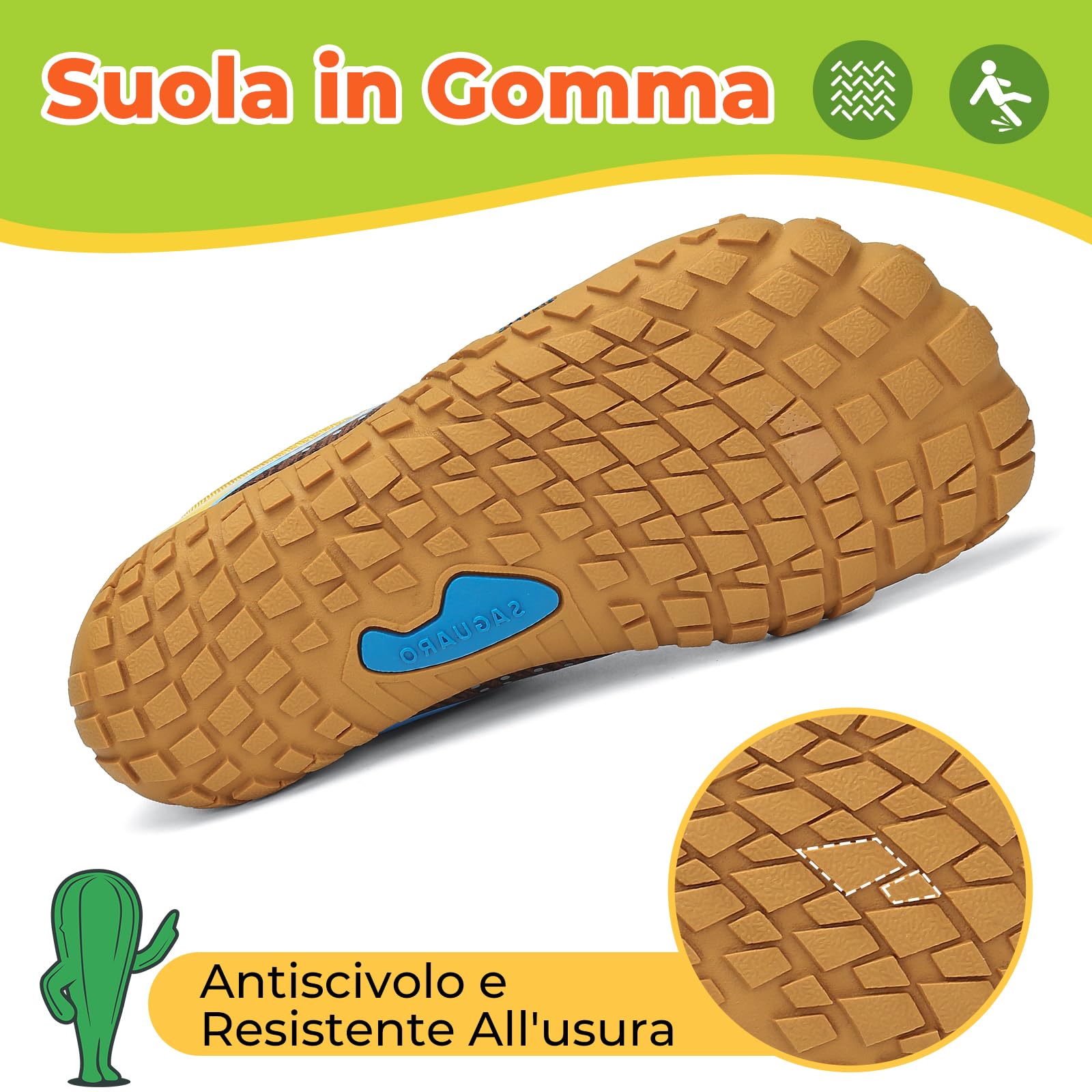SAGUARO Barefoot Shoes Bambini Traspiranti Scarpe Barefoot Ragazzi Ragazze Scarpe Minimaliste Gr.24-36