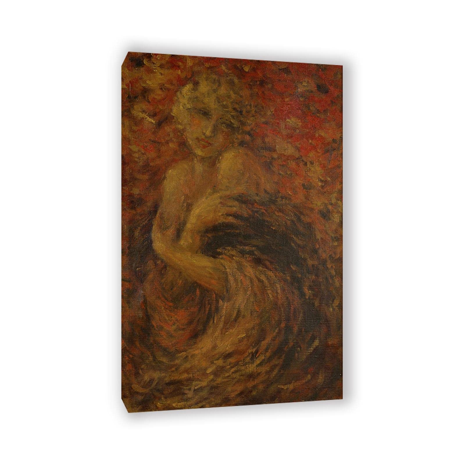 Arte Mural Famoso de Louis Icart. Cuadro sobre Lienzo Enmarcado. Envuelto en un Manto Reproducción de Carteles y láminas. Cuadros de decoración del hogar 60x102cm (23.6x40.1in) enmarcados