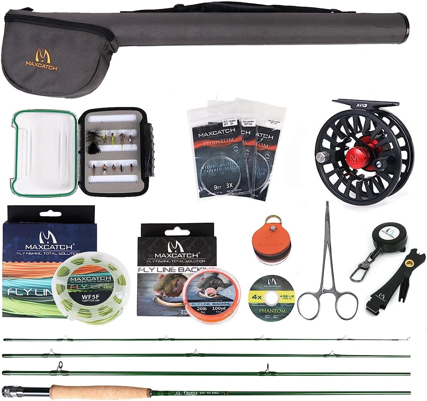 M MAXIMUMCATCH Maxcatch Premier Fly Fishing Rod and Reel Combo Complete 9' Fishing Outfit