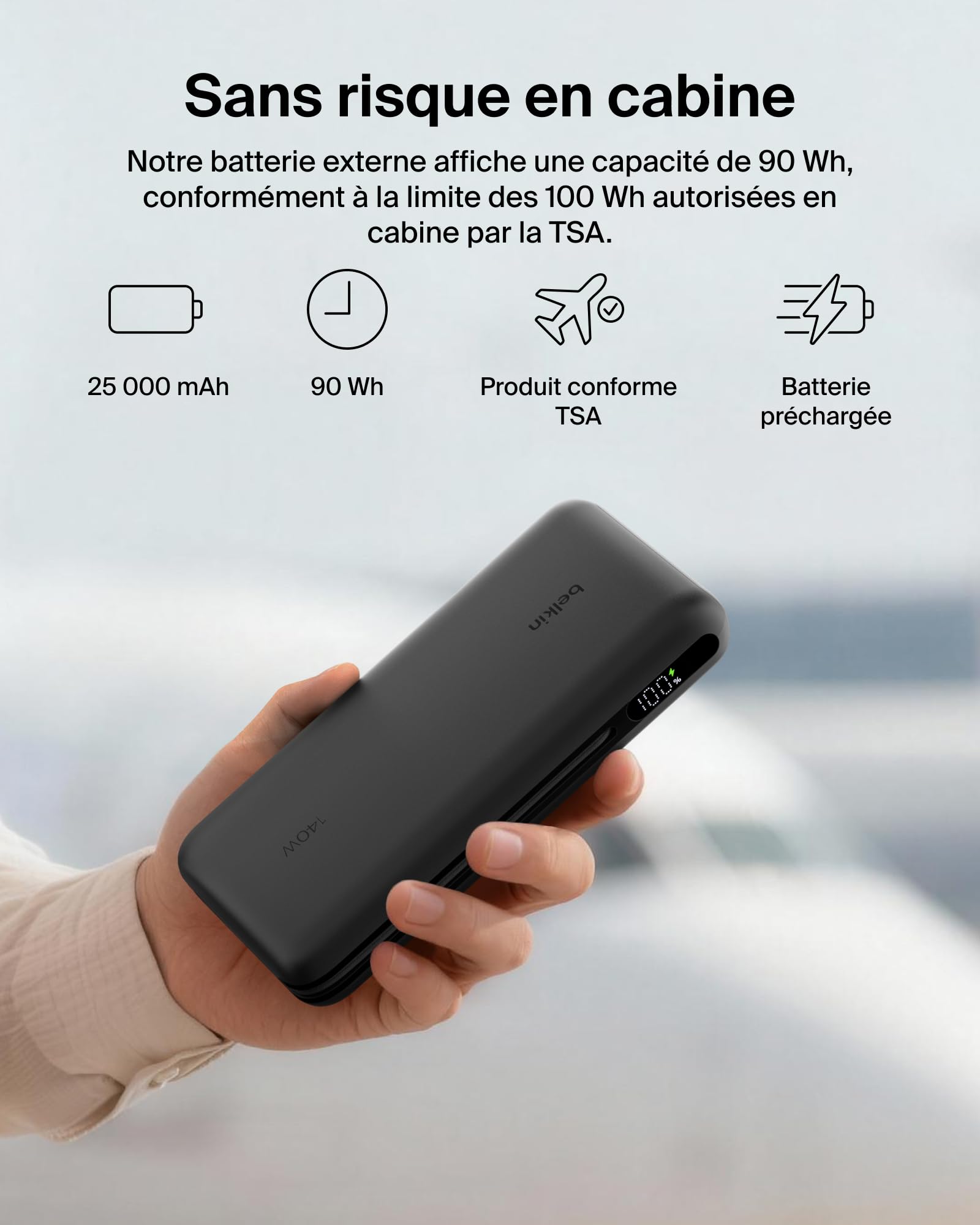 Belkin UltraCharge Pro Batterie Externe 25K pour Ordinateurs - Noir