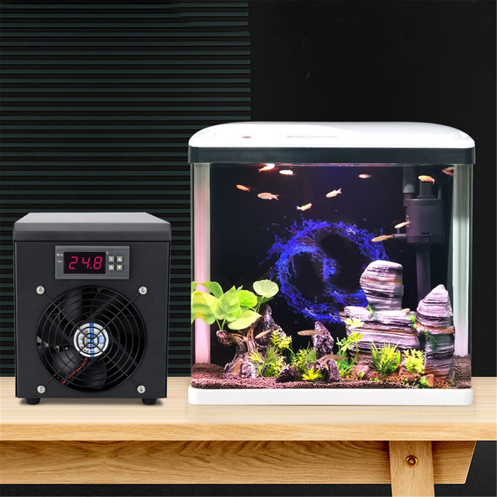 Enfriador de Agua para Acuario de 180W, Sistema de Calentador Enfriador de Tanque de Peces de 60L, Dispositivo de Temperatura Constante de 10-40 ℃, refrigeración sostenible,OnlyCooler
