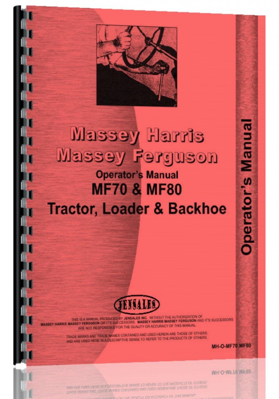 Operators Manual Massey Ferguson 70 80 Industrial Tractor      Plastic Comb