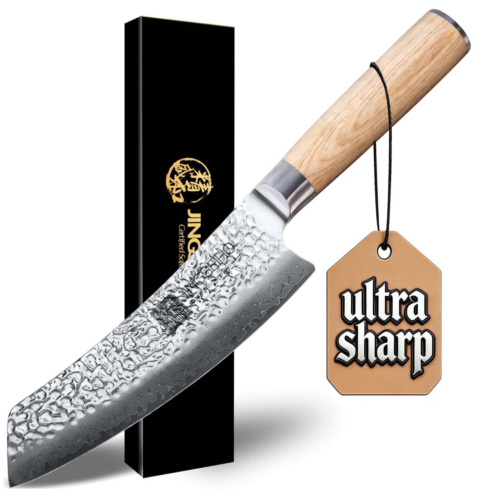 Japanisches Santokumesser,18 cm VG-10 Aus Echtem 67-Lagigem Damaststahl, Schärfe und Schnitthaltigkeit Kochmesser, Ideal Für Den Hausgebrauch und Als Geschenk