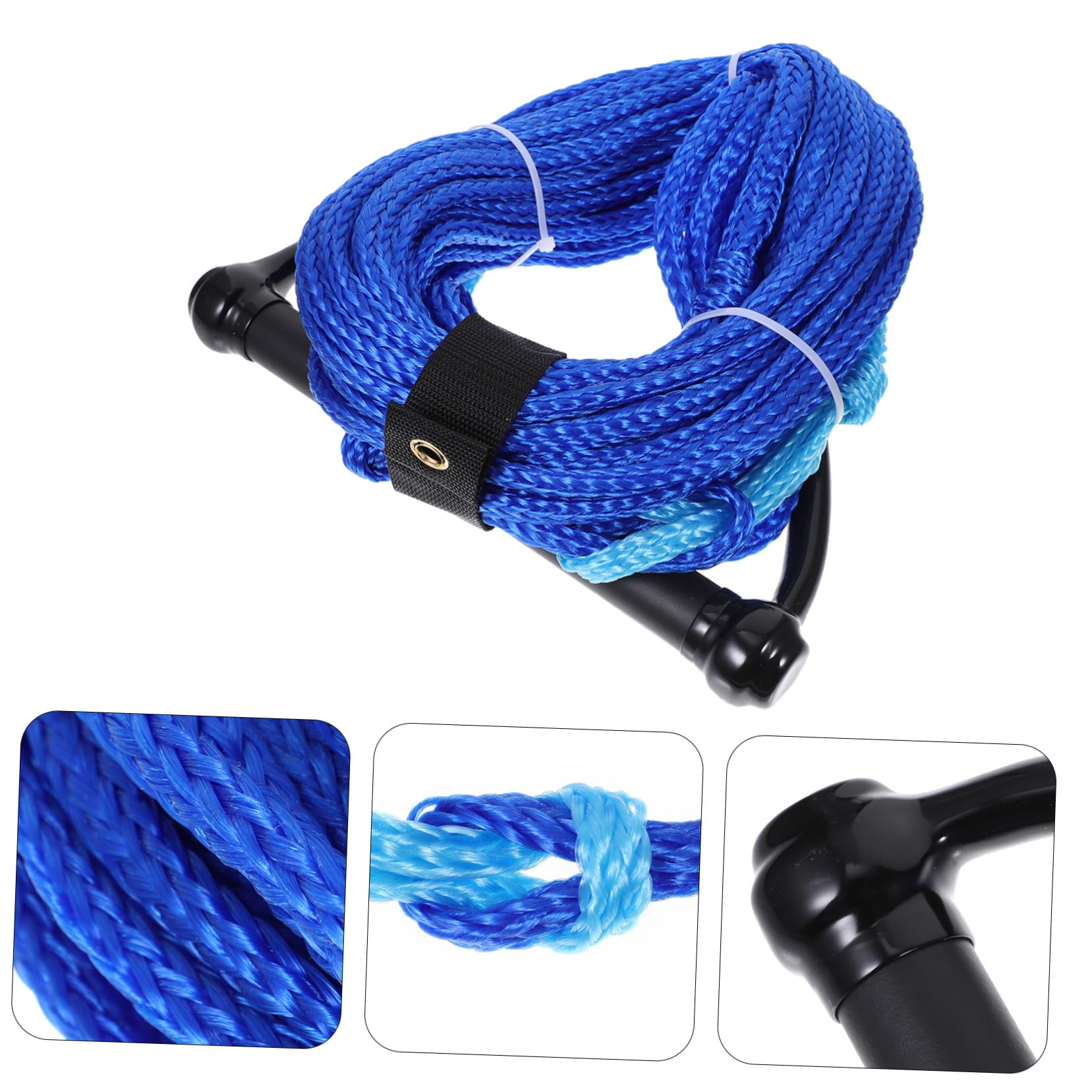 GALPADA Cuerda de Esquí Acuático Negra con Mango Resistente para Wakeboard y Kneeboard