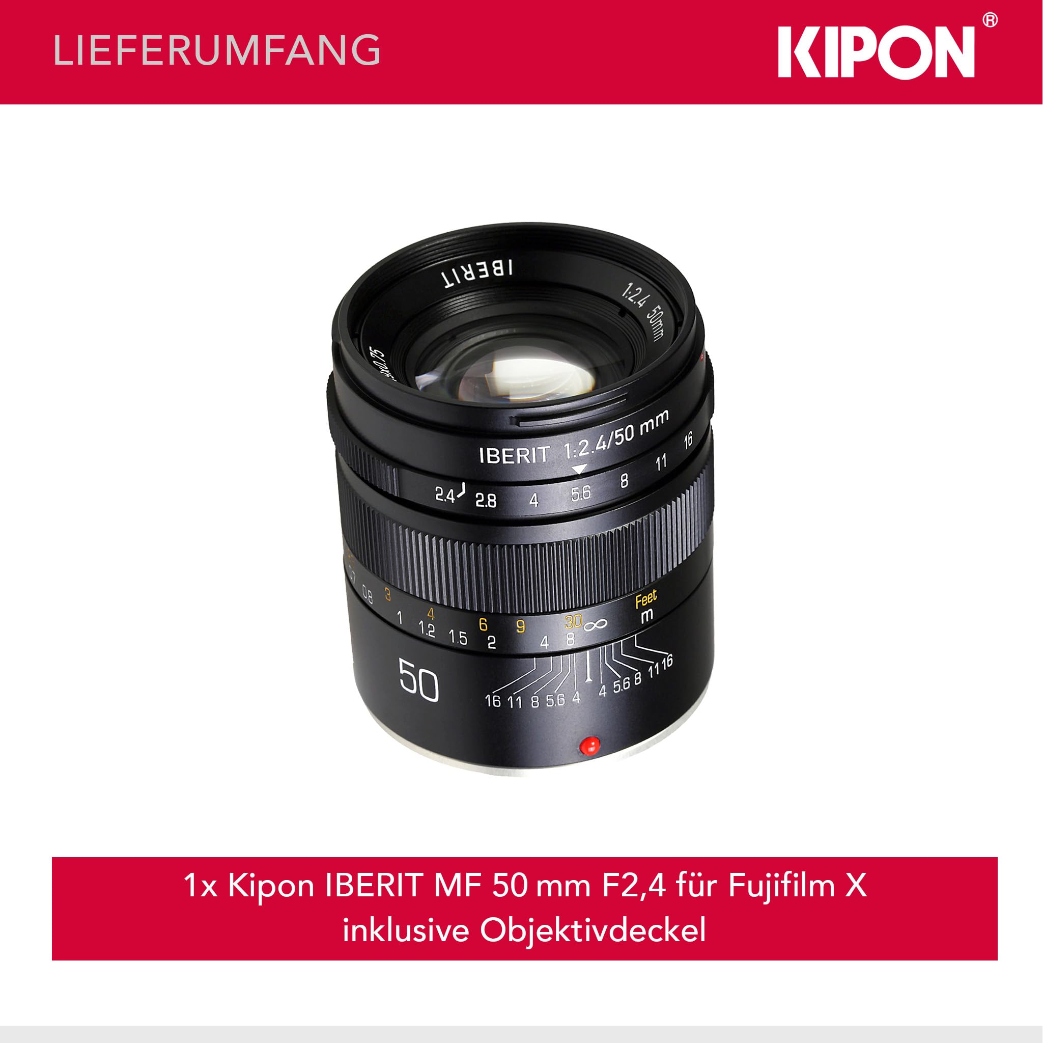 Kipon Iberit 50/2,4 Formato completo Fuji X