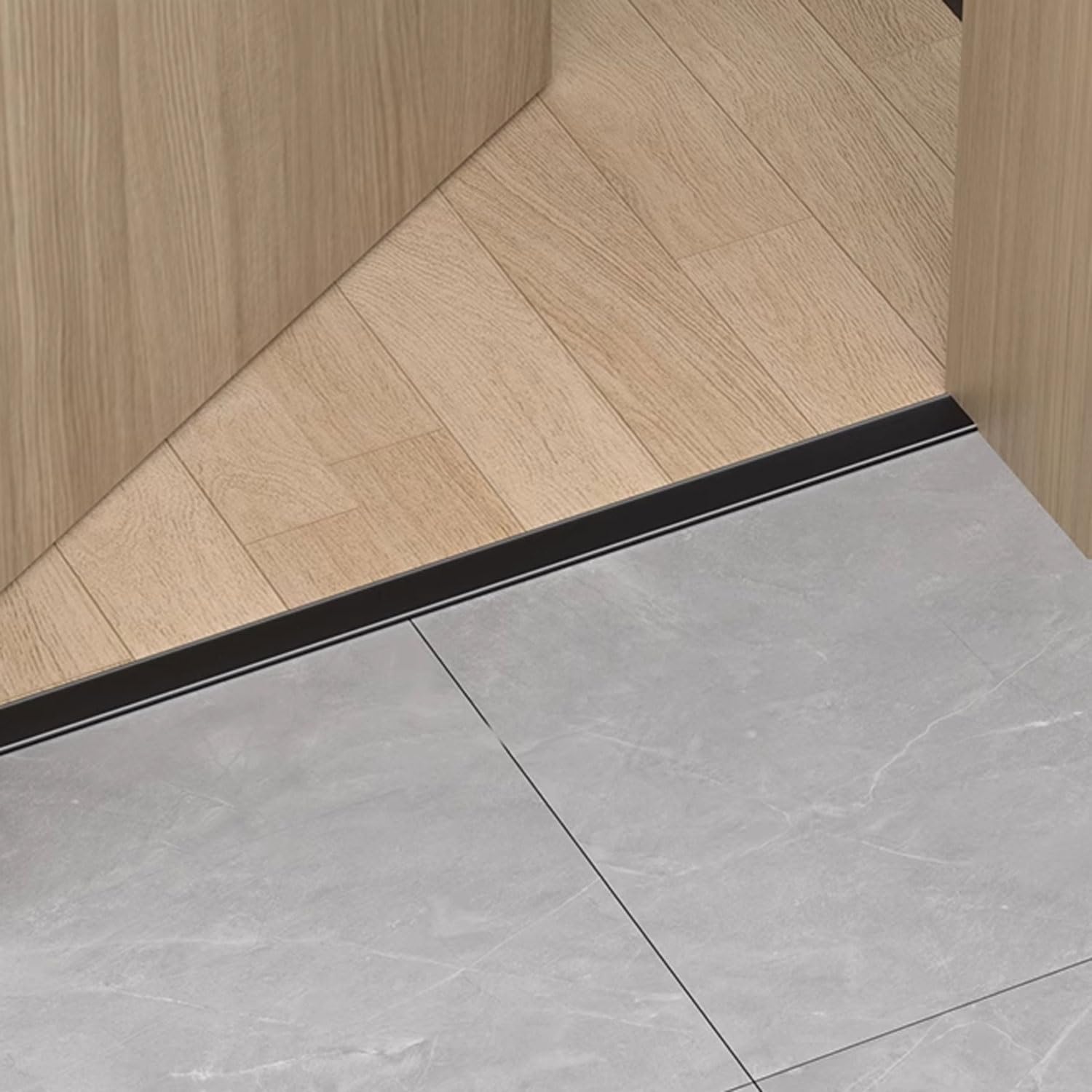 Ciemnoszara aluminiowa listwa wykończeniowa T do płytek drewnianych podłóg betonowych - 50 mm (2 cale) x 0,9 m osłona krawędzi łatwa instalacja, idealna do renowacji domu
