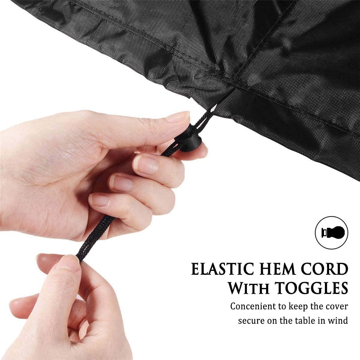 Mantel redondo resistente al agua, protector de lluvia y rayos UV para todo tipo de clima, para muebles de jardín, patio, resistente al viento, a prueba de nieve, resistente al desgarro, fácil de