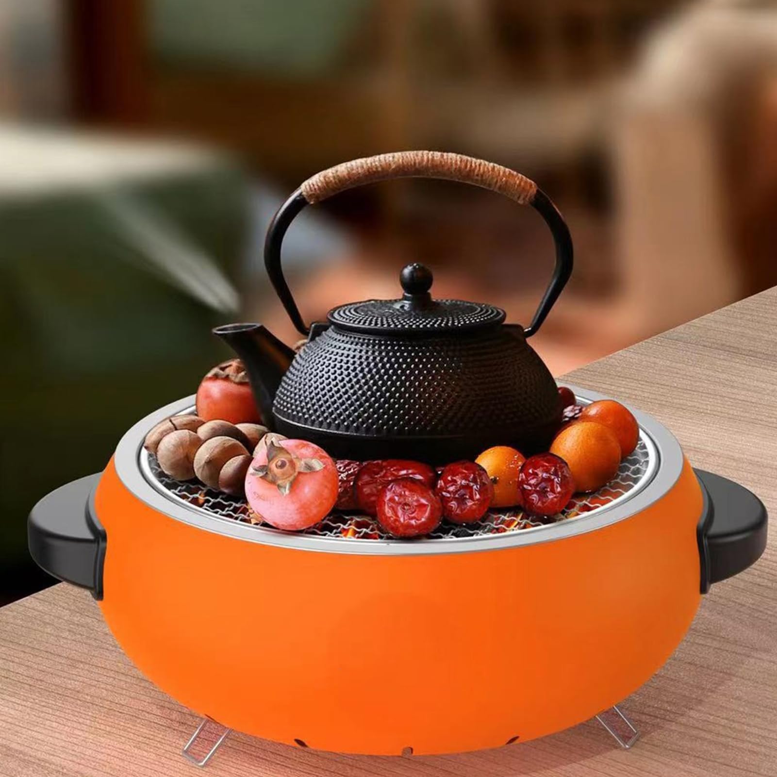 Przenośny grill ze stali nierdzewnej, odporny na wysokie temperatury, narzędzie do grillowania Chal, do gotowania na świeżym powietrzu, na kemping, wędkowanie, wędrówki, ogród, podwórko i patio