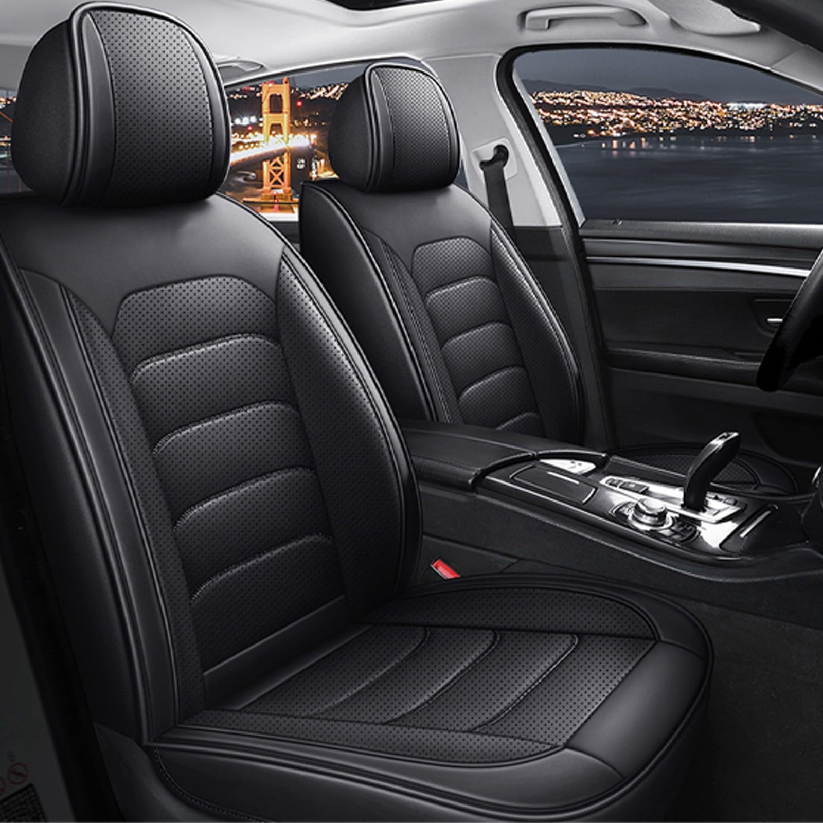 Autositzbezüge Set für Mercedes E-Class W214 W213 W212 | Auto-Schonbezüge Set Vorne für Fahrersitz & Beifahrer | Autozubehör Geschenke für Frauen und Männer | Schwarz