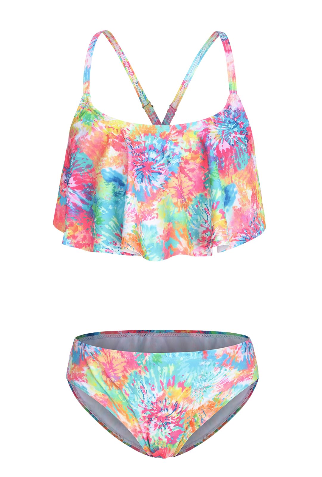 Girls Two Piece Swimsuits Bikini Bathing Suit for Kids Hawaiian Swimwear Set 3-16 Years