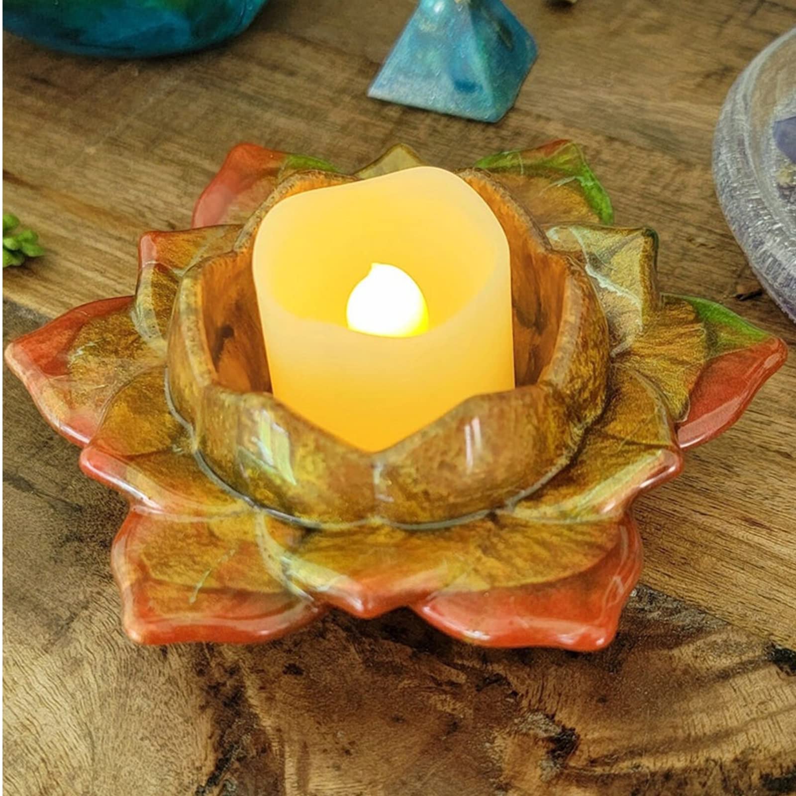 EPODA Epoxy Resin Moulds, 2Pcs Lotus Shape Candles Holder Silicone Resin Mold for Decorative Table Centerpieces, Perfect for Christmas and Holiday Gifts - Image 2