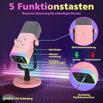 FIFINE XLR Gaming Mikrofon für Streaming Podcast Studio, USB Dynamisch Microphone PC mit Stummschalttaste, für PS4/5 Mac Mixer Soundkarten FIFINE XLR Gaming Mikrofon für Streaming Podcast Studio, USB Dynamisch Microphone PC mit Stummschalttaste, für PS4/5 Mac Mixer Soundkarten
