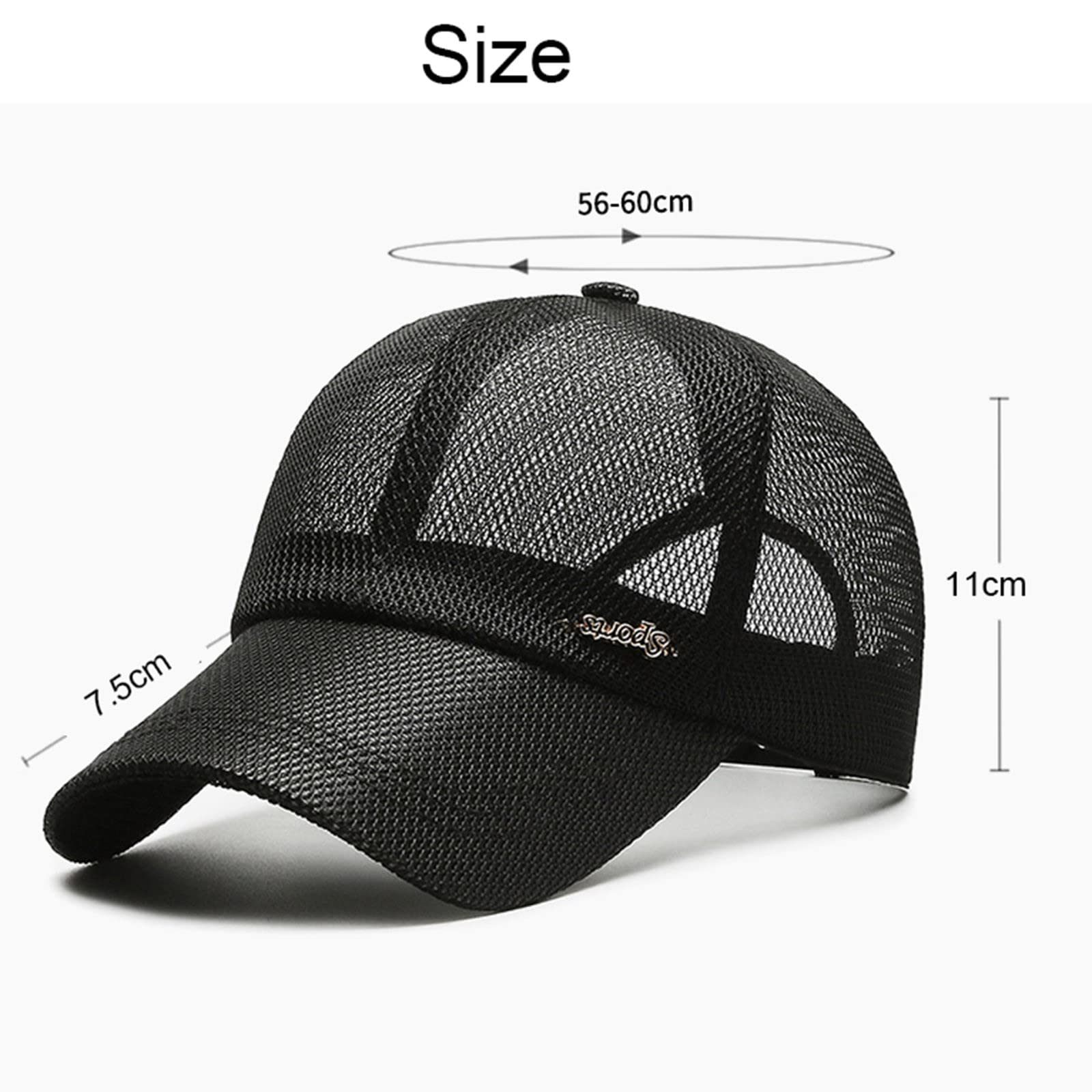 Generico Cappello Baseball Bambina cap con Snapback Regolabile Unisex Uomo Donna Cappello da Baseball in Rete Cappello Elasticizzato