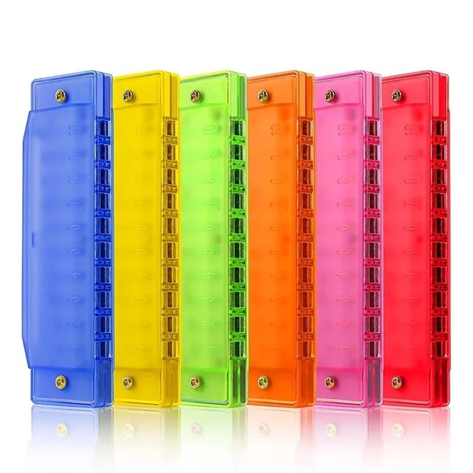 Armonica Armonica A Bocca A 10 Fori In Tonalità Di Do Scala Diatonica Custodia In Plastica Traslucida(Red)