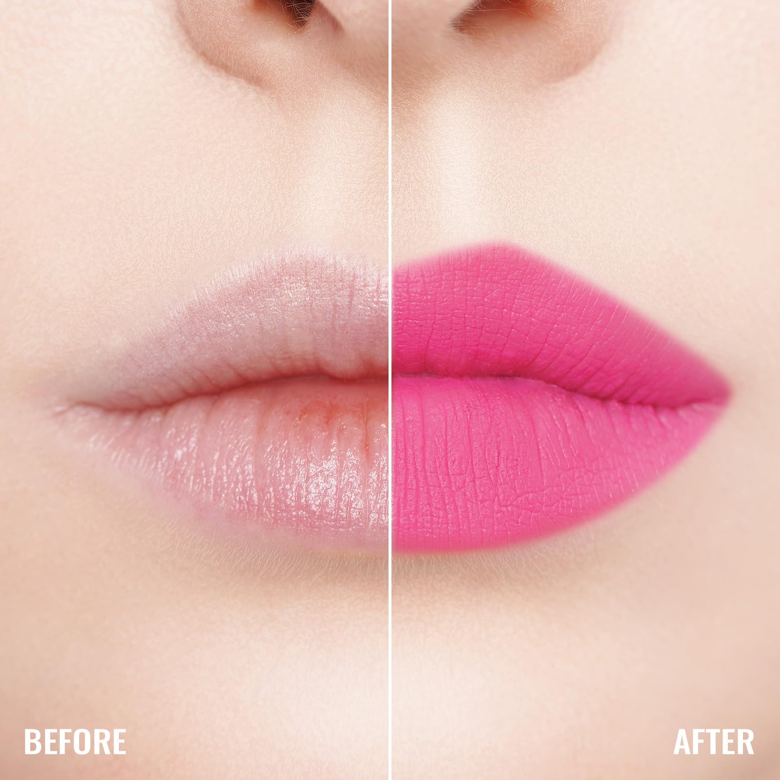 Oulac Rosa Pintalabios Mate Líquido - Pink Larga Duración Labios, Muy Pigmentadas, Cobertura Total Barra de Labios, Fórmula Cremosa, Sin Transferencia, Con Aceite de Rosa, Vegano M06