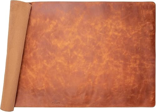 Vista 13 de Venito Tapete de escritorio de cuero prémium (36 x 19 pulgadas), tapete grande para mouse para accesorios de oficina en casa (marrón antiguo)