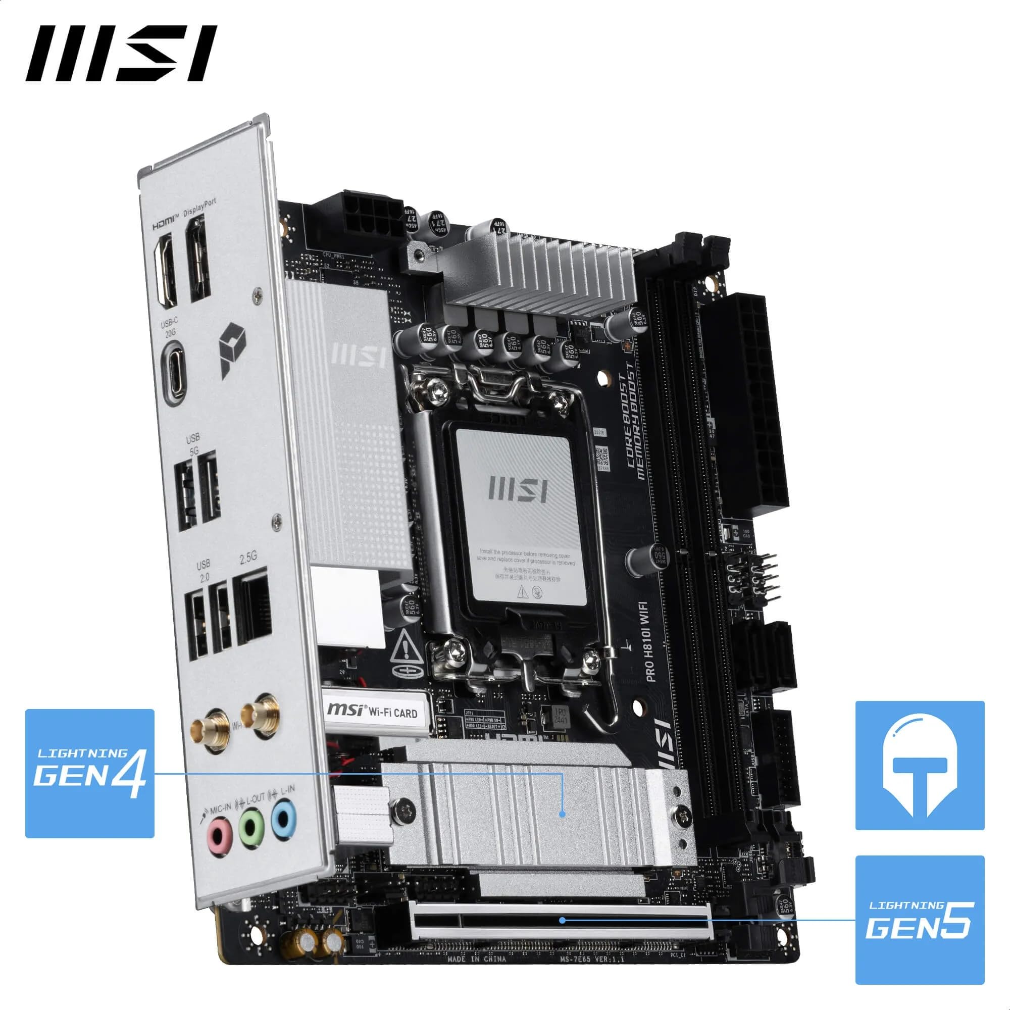 Amazon.com: MSI PRO H810I WiFi Motherboard, ITX - Supports Intel