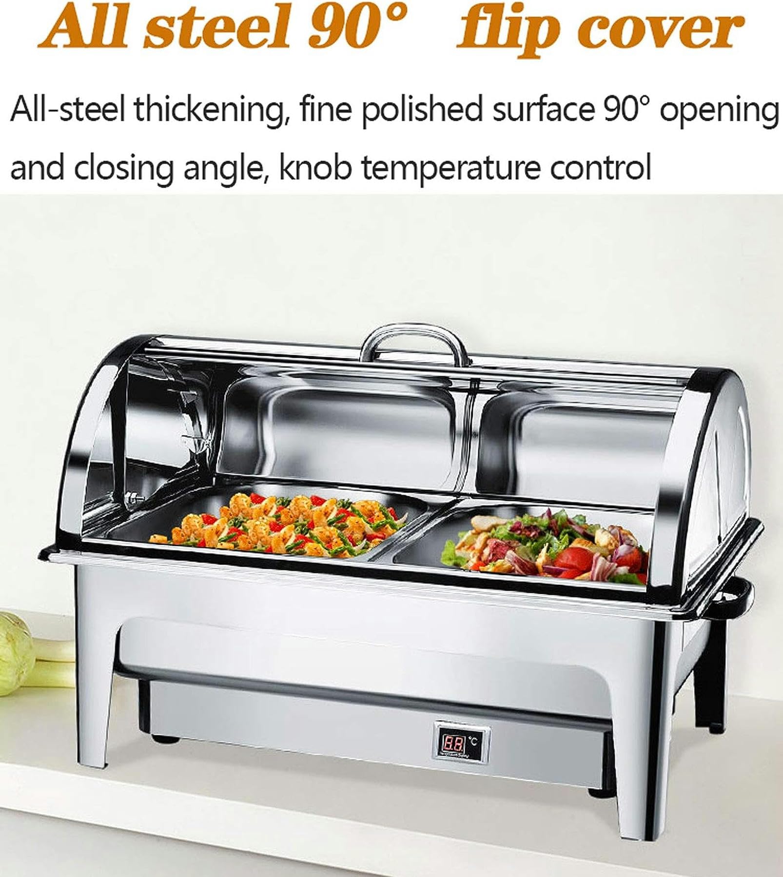 Contenitori Scaldavivande Acciaio Inox, Chafing Dish, Contenitore Termico per Alimenti Caldi Scalda Cibo per Party, Banchetti, Pranzi - Risparmiato Molti Pasti, 9L