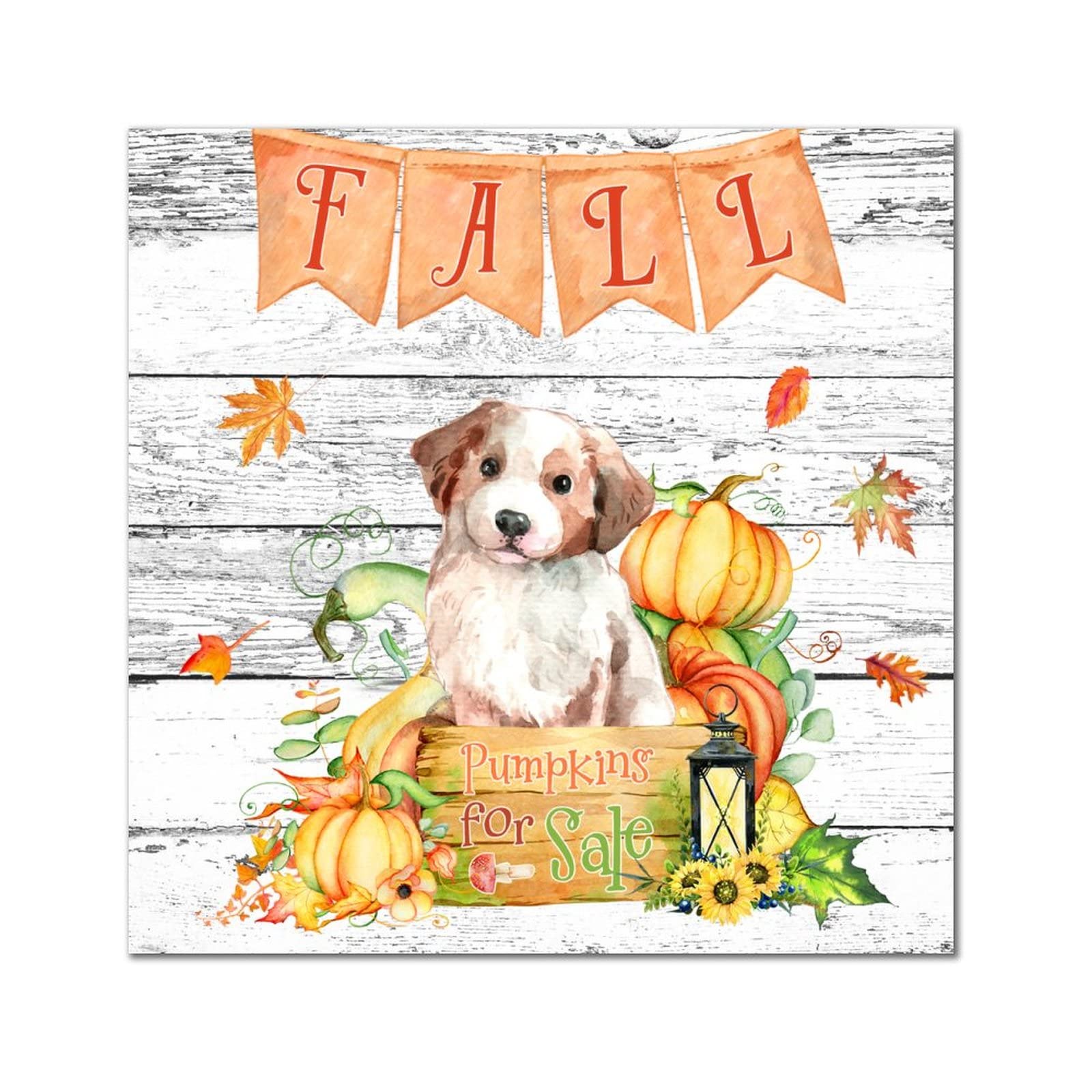 Plaque murale bois Fall Pumpkins cadeau idéal pour amoureux de Husky