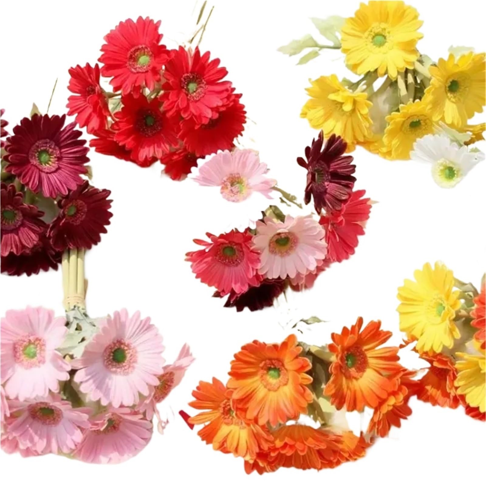 Maryear Artificial Flower 14Pcs Artificial Flower Bouquet Wedding Decor Fake Flowers For Bride Bouquets Party Events Home(Red)