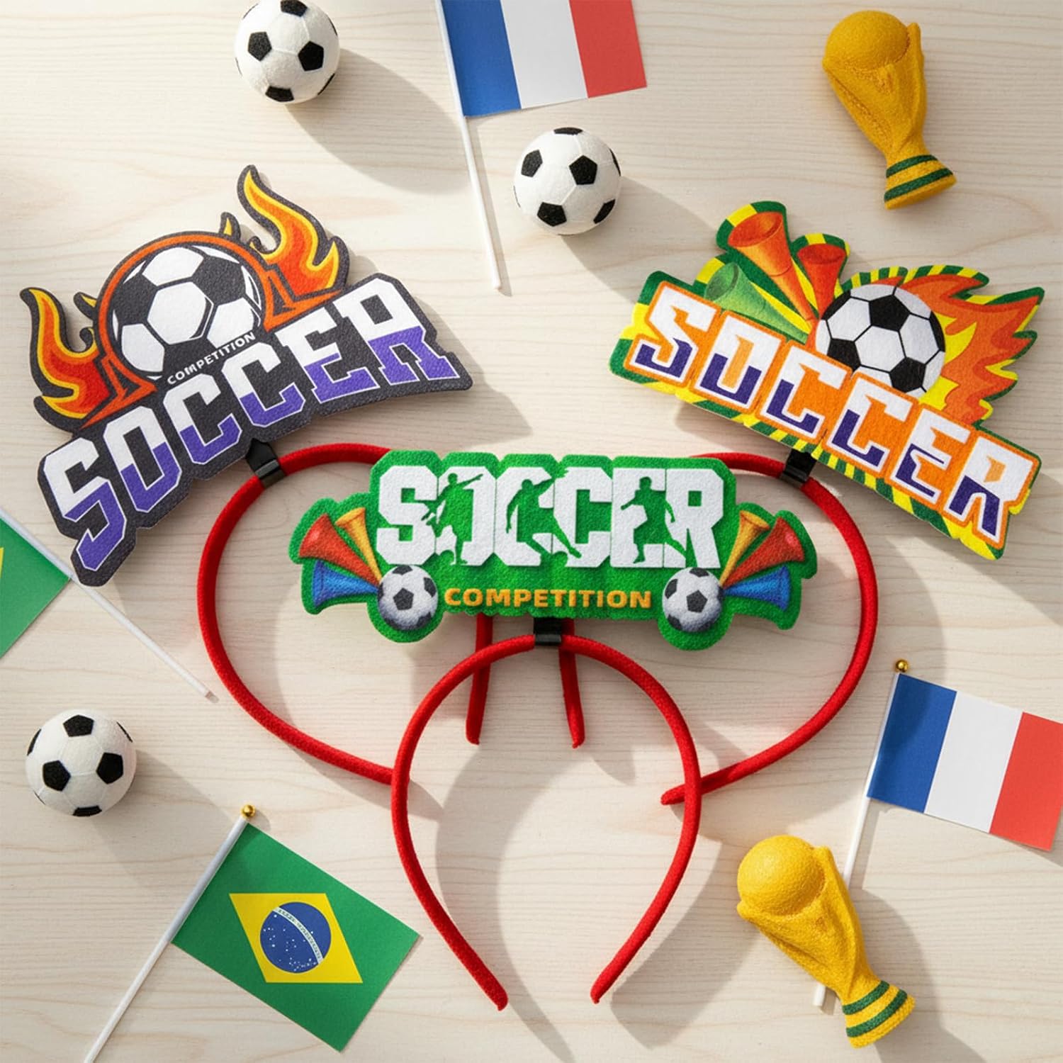 8-Pack World Cup Headbands 2026 World Cup Themed Headwear,Football Merchandise Decorations Accessories,Great Gifts for Soccer Fans,Soccers Hair Bands Game Day Sports Hair Accessory for Women Men