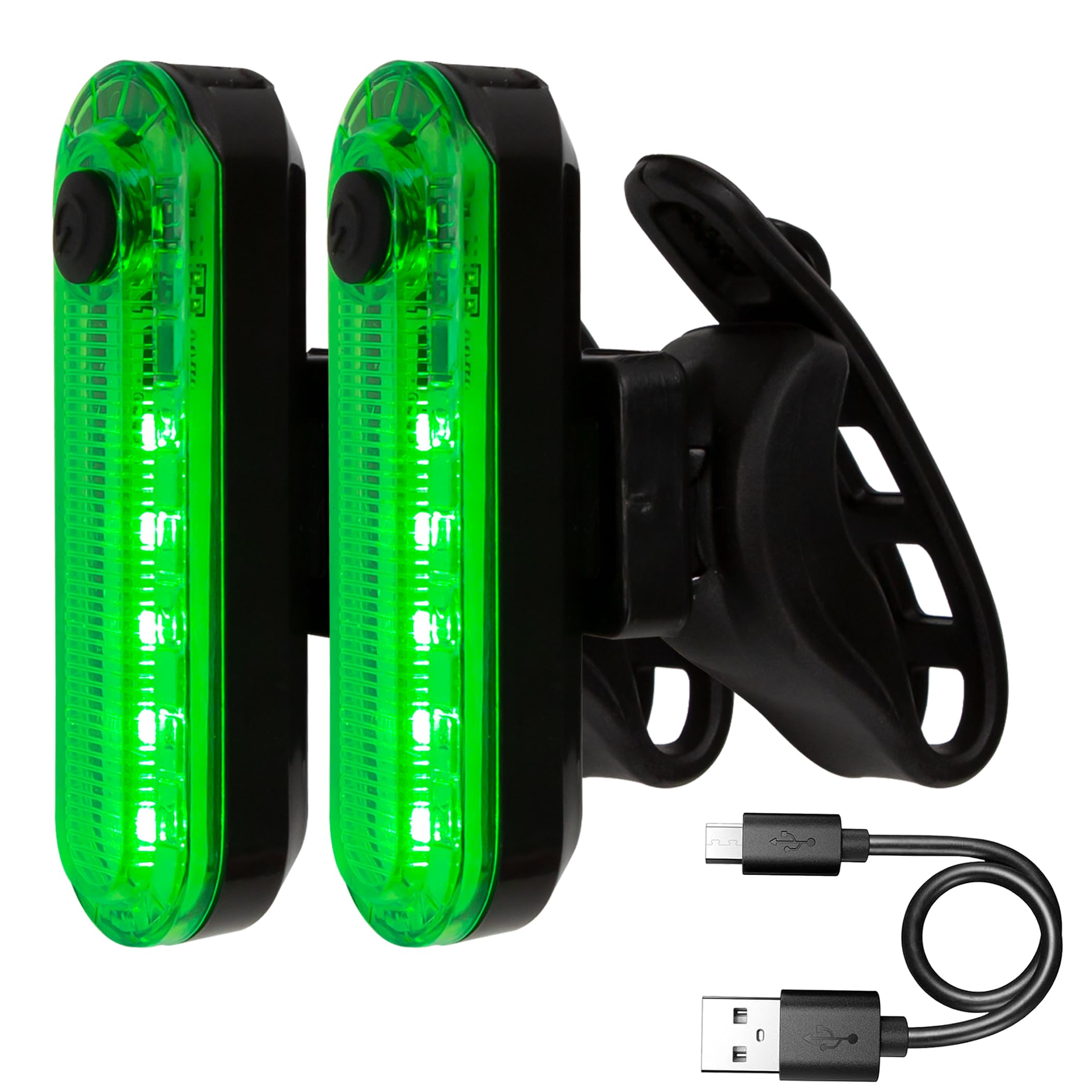 bicycle flashlight rechargeable 2 Pcs Green LED Light, USB Bike Tail Light, Bright Rear Cycling Safety Flashlight, 4 Light Mode Options for Adult Men Women Road Mountain Waterproof 220mAh (2 USB Dont let rain or nightgown The Ghost of the Size:12000