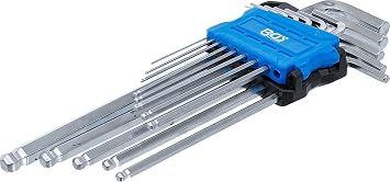 BGS Technic 9801 Allen Wrench Set Socket Hex طويل الحبر مع رأس الكرة 0.05-3 / 8 بوصة 13 قطعة