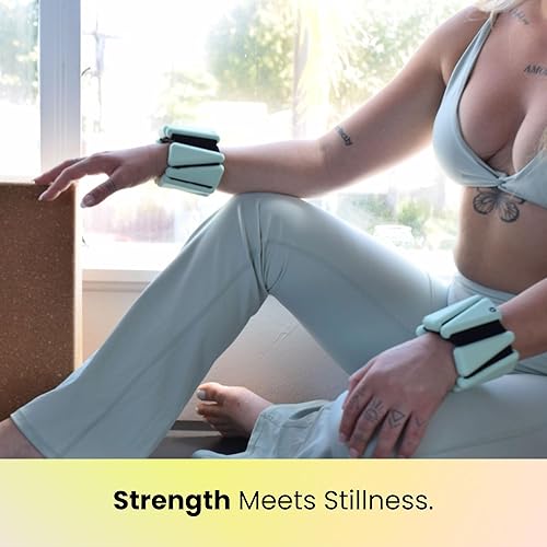Miniatura 8 de OmWeights pesas de muñeca y tobillo para mujeres y hombres, eleva tus entrenamientos con brazaletes pesados, pesas de tobillo para cardio, yoga y