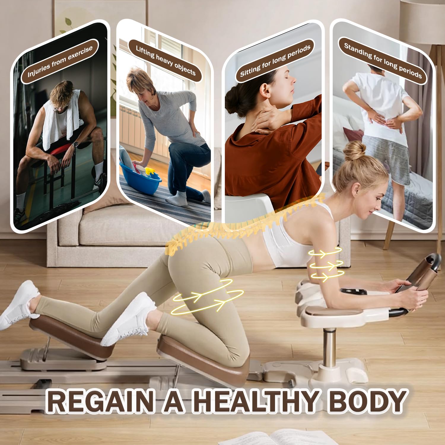Fitness-Fettverbrennungs-Crawler-Maschine, Bauchtrainer-Ausrüstung für das Heimstudio, verstellbare Core-Trainingsmaschine für Bauch, Rücken, Gesäß- und Beinmuskulatur