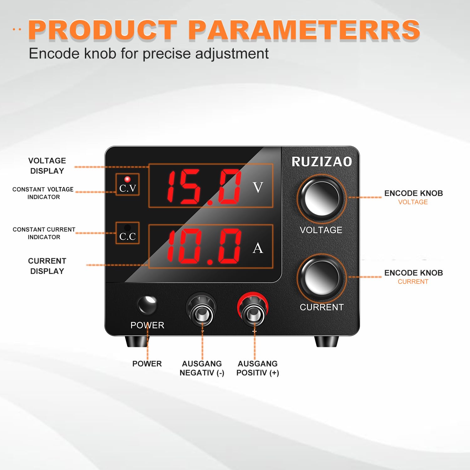 Kleines Labornetzteil 0~30V 0~10A 150W Fixed Leistung 3 Digit-Anzeige mit Encoder Einstellbar 30V 5A 15V 10A Labornetzgerät DC Regelbar Netzgerä Galvanik Labor DIY Labor DC-Stromversorgungen