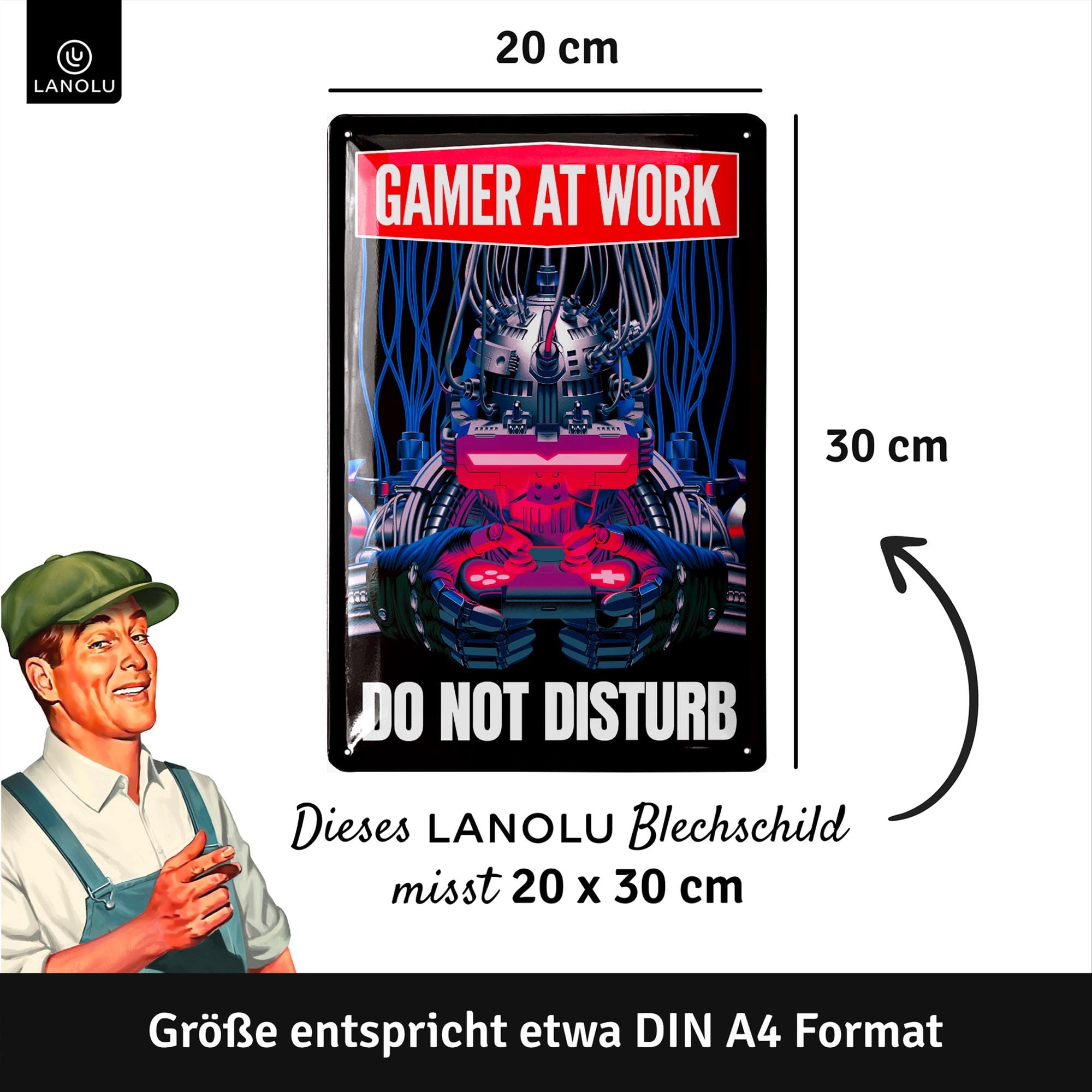 Retro Tin Sign, Gaming Sign, Gamer at Work Door Sign Please Do Not Disturb, Gamer Gift, Gaming Zone - Image 4