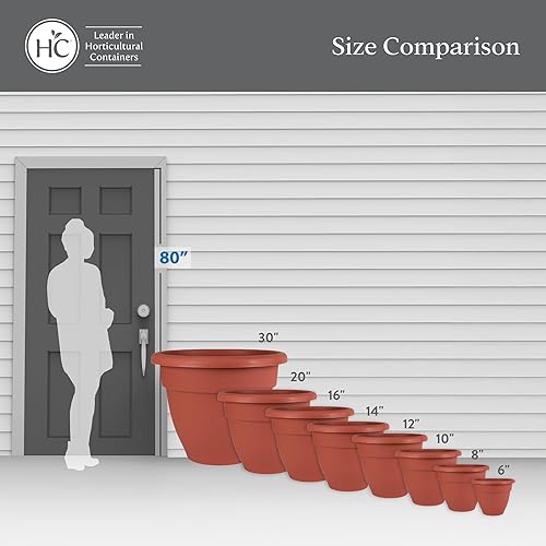 Miniatura 5 de The HC Companies, Caribbean - Maceta de plástico y ligera de 6 pulgadas para interiores y exteriores, maceta para hierbas y flores, color negro